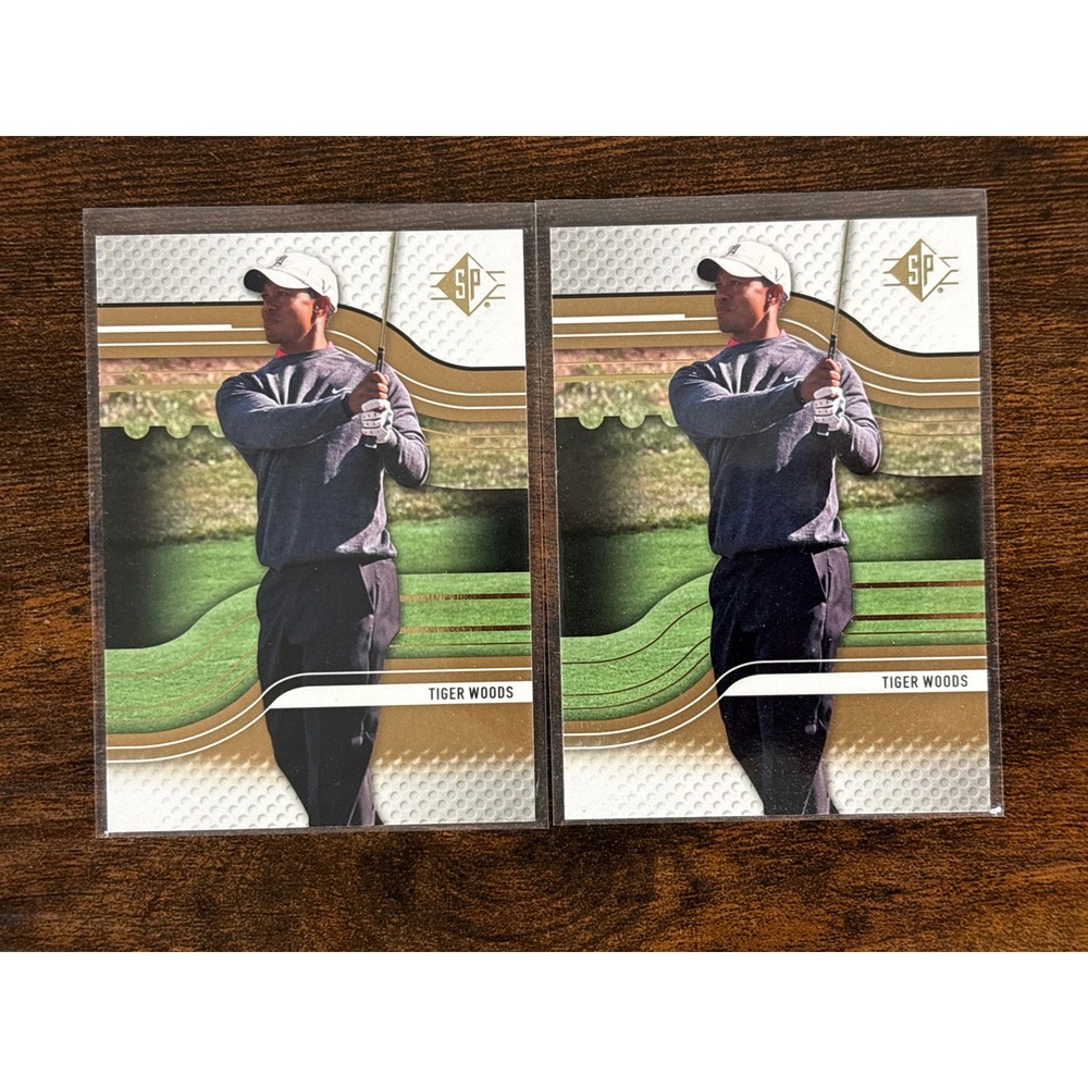 2012 Upper Deck SP Golf Tiger Woods Card #1 Lot of 2 PGA Tour Trading Cards
